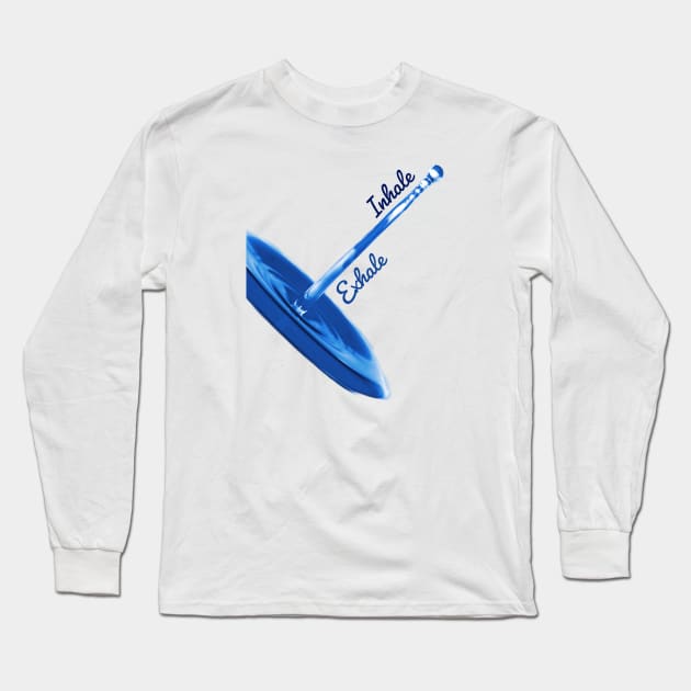 Inhale Exhale Design Long Sleeve T-Shirt by soubamagic